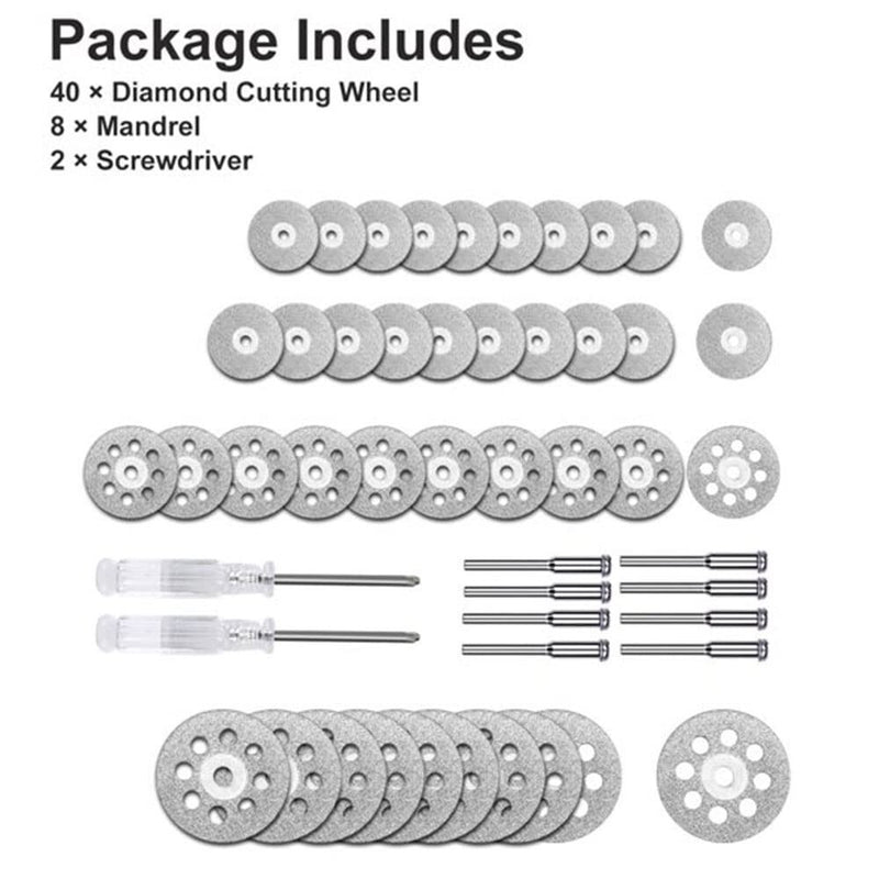 50X Diamond Cutting Wheel for Dremel Rotary Tool Die Grinder Metal Cut Off Disc