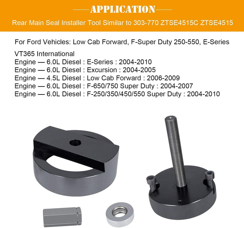 Crankshaft Front & Rear Seal Installer Tool for Ford 4.5L, 6.0L, 6.4L Powerstrok