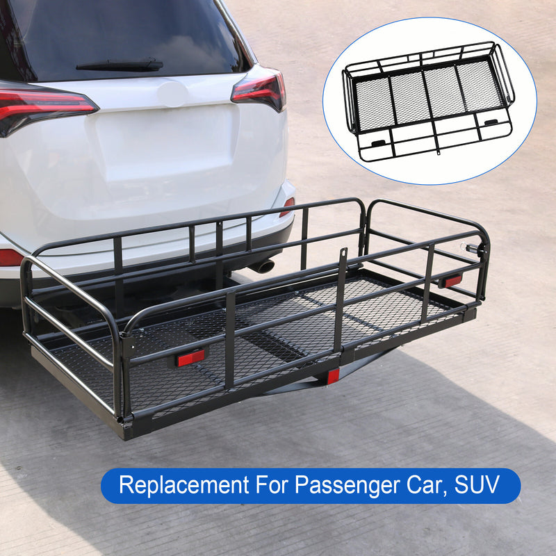 500lbs Car SUV Folding Rack Cargo Basket Trailer Hitch Mount Luggage Carrier