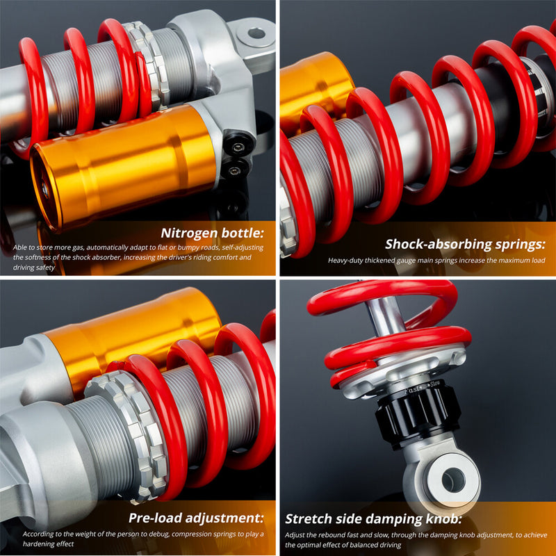 Upgraded Front Shock Absorbers 410mm for Yamaha Raptor YFM 660R 700 700R YFZ450