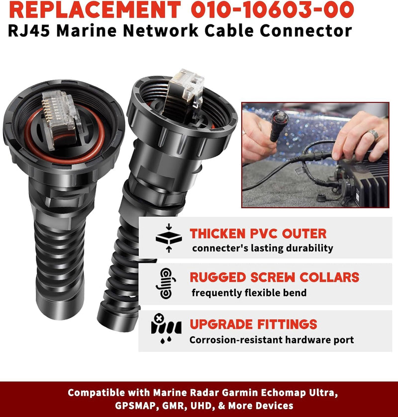 010-10603-00 Replacement Marine Network Cable Connector for Garmin RJ45 2 Pack