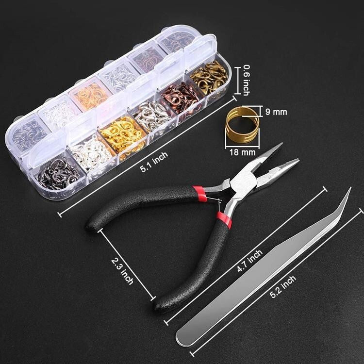 960pcs Jewelry Making Kit Jump Ring Plier Necklace Repair DIY Craft Supplies Set
