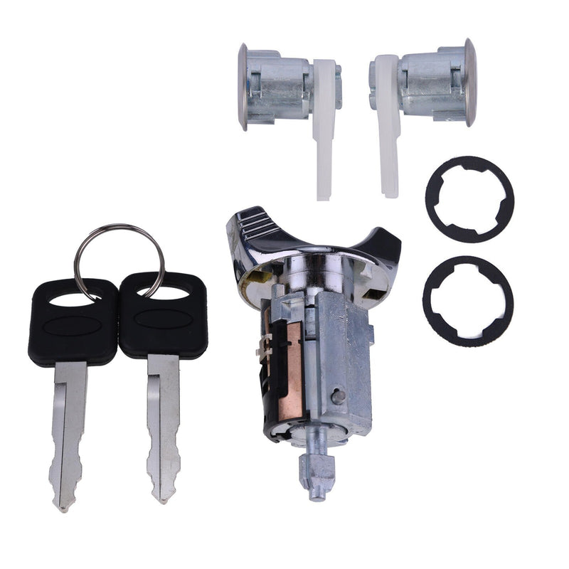 Ignition and Door Lock Cylinder Set Keyed Alike for 1992-1996 Bronco F-150 F-250