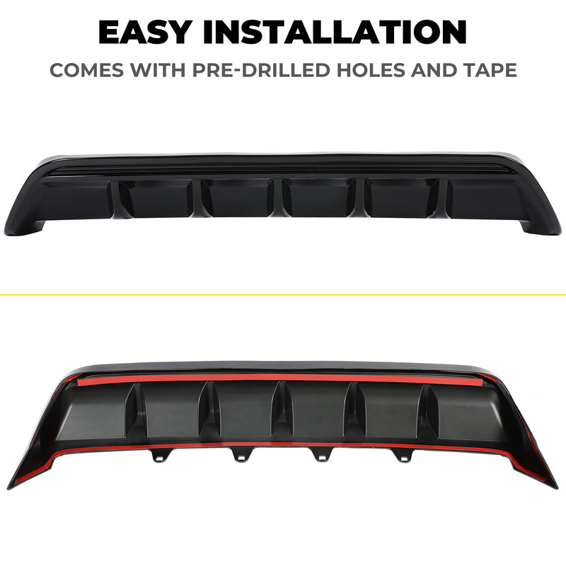 Shark Fin Rear Bumper Diffuser Glossy Black for Toyota Camry SE XSE 2018-2023