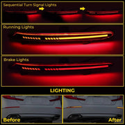 DURAFORCE Rear Bumper Lamp Red LED Reflector Tail Light for Honda Accord 2018 2019-2022