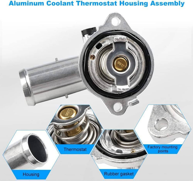 Aluminum Upgrade Coolant Thermostat Housing for Jeep Wrangler JK 3.6L 2012-2018