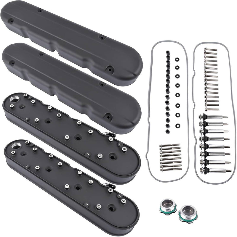 Aluminum Valve Covers with Coil Mounts and Covers for Chevy LS LS1 LS2 LS3 LS6
