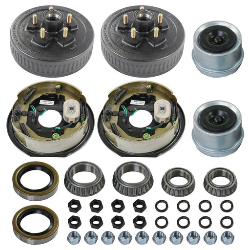 DURAFORCE 5 on 4.5 Trailer Hub Drum Electric Brakes 10"x2-1/4" Kit for 3500 lb Axle