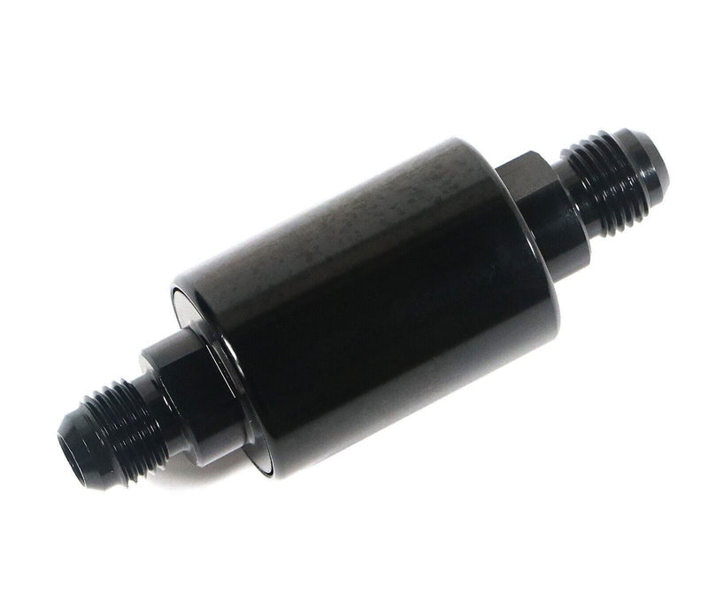 -6AN Inline Fuel Filter High Flow 100 Micron Cleanable AN6 6AN Black Universal