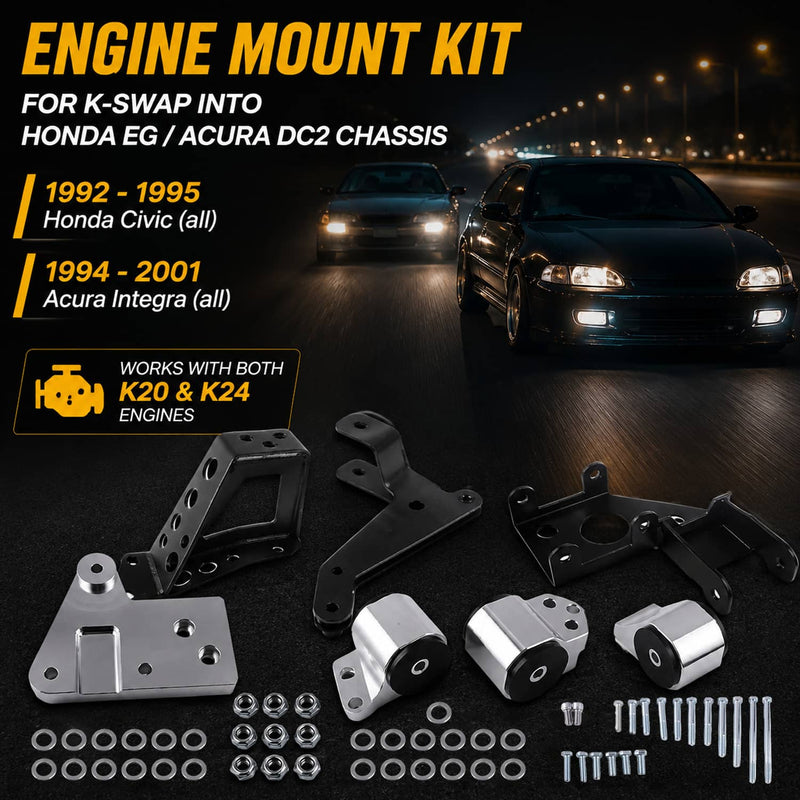 Engine Mount Bracket for Honda Civic 92-95 EG K-Swap K20 K24 K-Series DC2 EG6