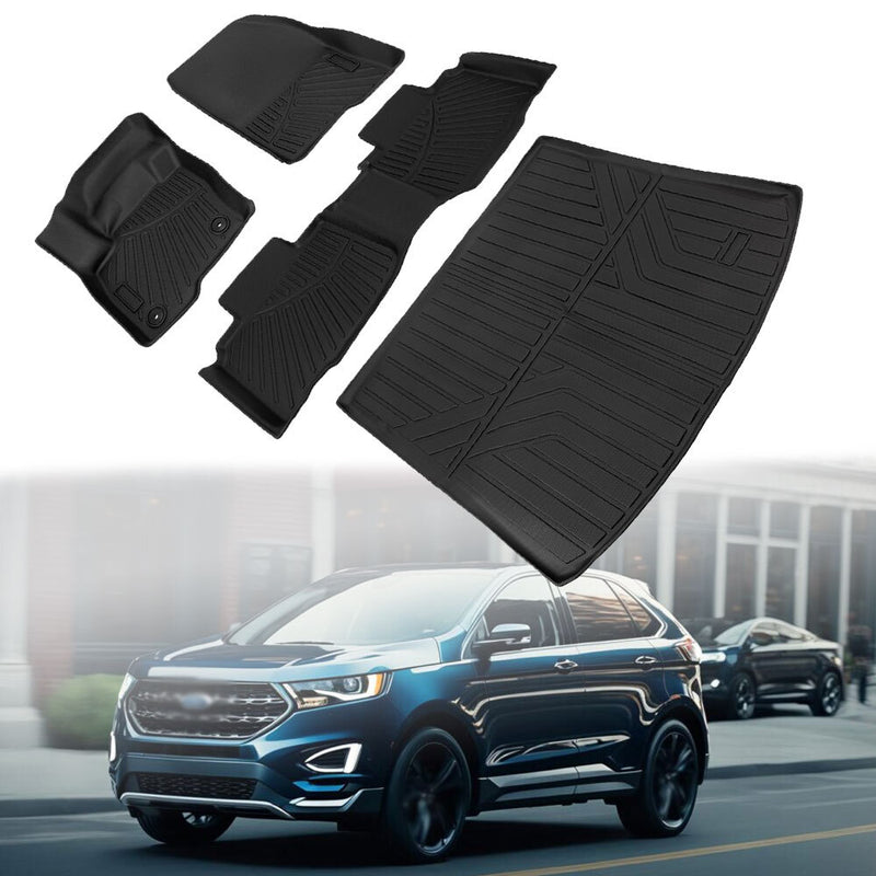 Front Floor Mats & Rear Cargo Trunk Liner for 2015-24 2025 Ford Edge Waterproof