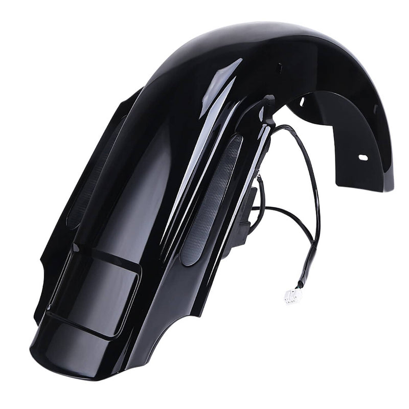 Black 4'' Stretched Extended LED Rear Fender for Harley Touring CVO 1993-2008