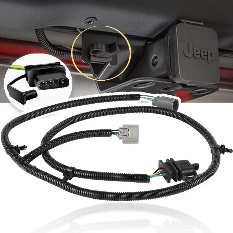 92015 Tow Hitch Trailer Wiring Harness for Jeep 07-18 Wrangler JK 70.5" 4-Way