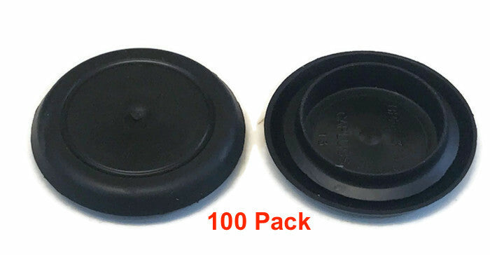 DURAFORCE Black Rubber 1 1/4 Inch Flush Mount Hole Plug for Auto Body Panel (100)