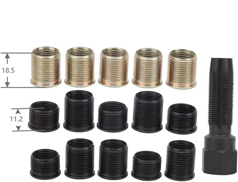 16pc Spark Plug Thread Repair Rethreading Tool Kit M16 Threaded Coil Insert