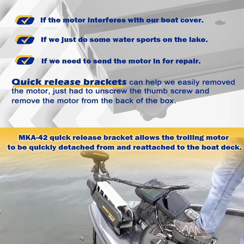 1862014 MKA-42 Aluminum Quick Release Bracket for Minn Kota Trolling Motor Mount