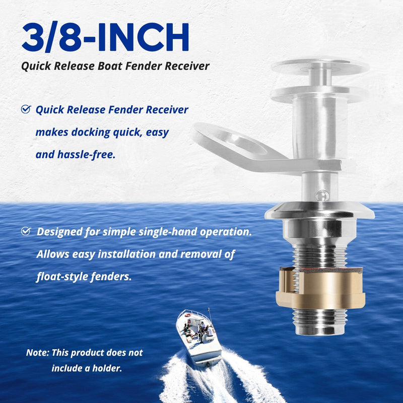 3/8-Inch Quick Release Fender Holder Receiver Set for Boat 3/8-Inch