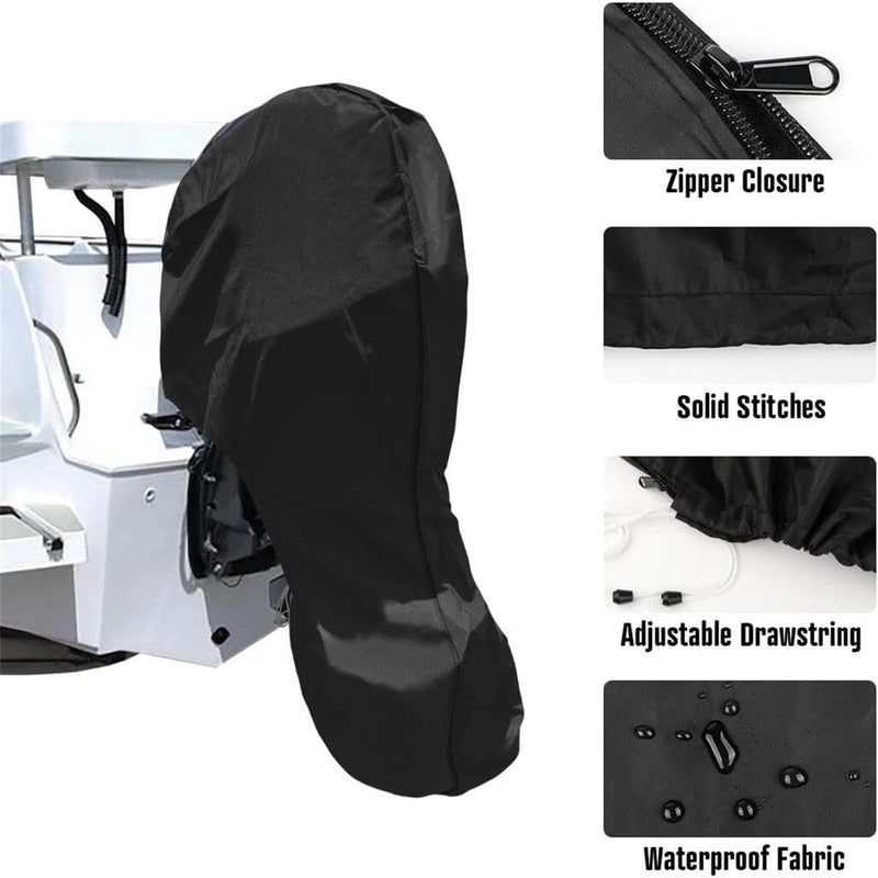 Black Heavy Duty Full Boat Outboard Engine Motor Cover for 30-60 HP