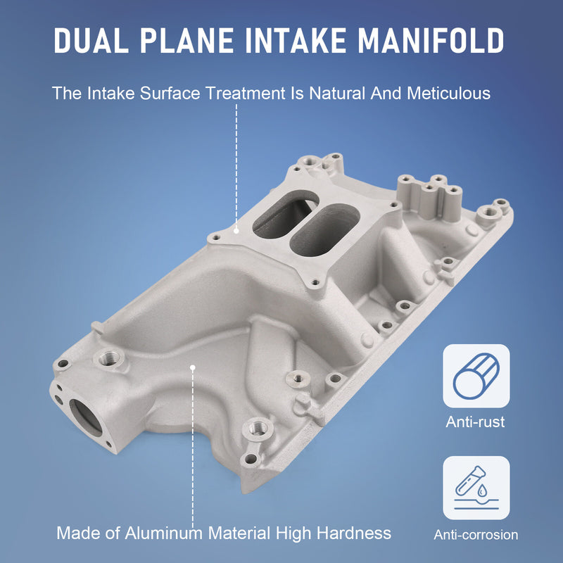 Dual Plane Aluminum Intake Manifold for Ford Small Block Windsor V8 5.8L 351W