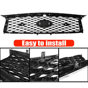 DURAFORCE For 2018-2023 Infiniti Q50 Chrome Bezel Front Bumper Black Grille W/sensor holes