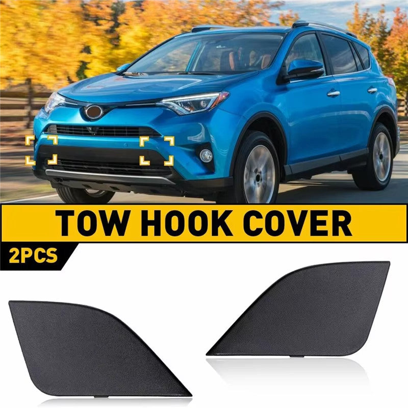 Pair Front Bumper Tow Hook Cover Eye Cap for Toyota RAV4 2016-2018 Left Right