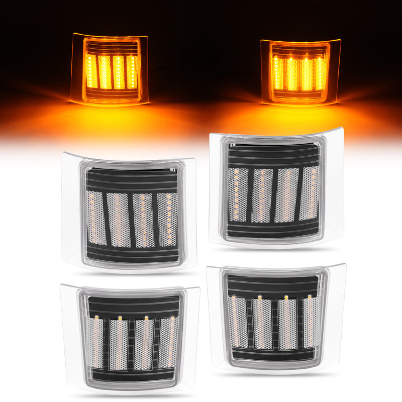 Full LED Clear Corner Side Marker Lights for Chevy C/K 1500 2500 1994-99 4PCS