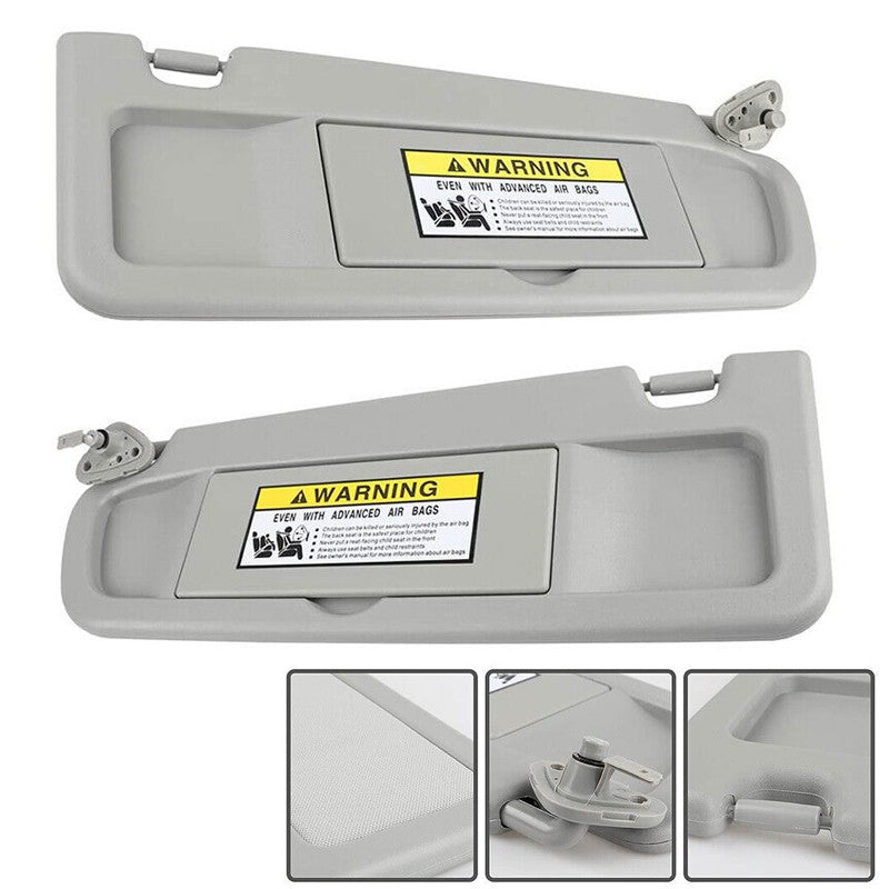 Sun Visor Light Gray Clear Pair for Honda Civic 2006-2011 Left Right Set