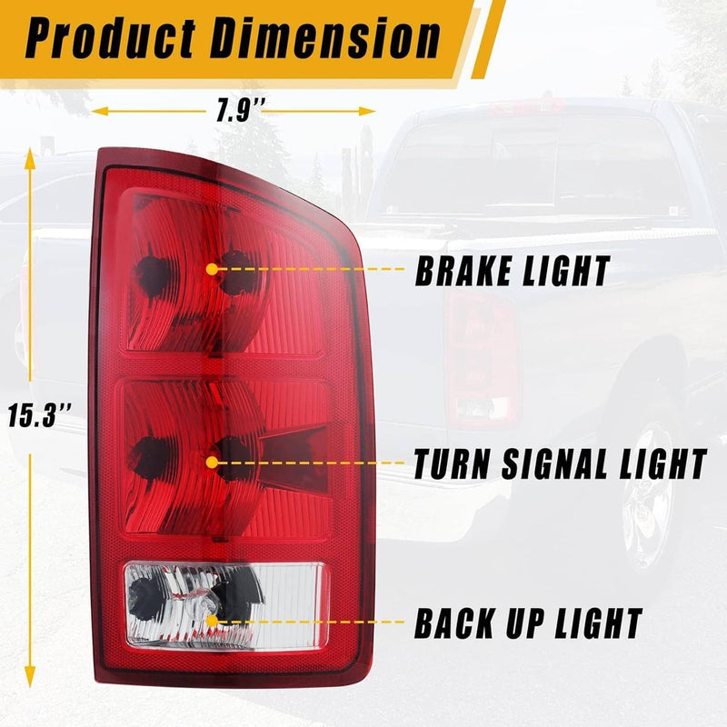 Tail Lights with Circuit Board for Dodge Ram 1500 2500 3500 Pickup 02-06 2PCS