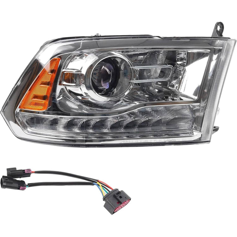 LED Projector Chrome Headlights for 2009-2018 Dodge Ram 1500 2500 3500 Pickup