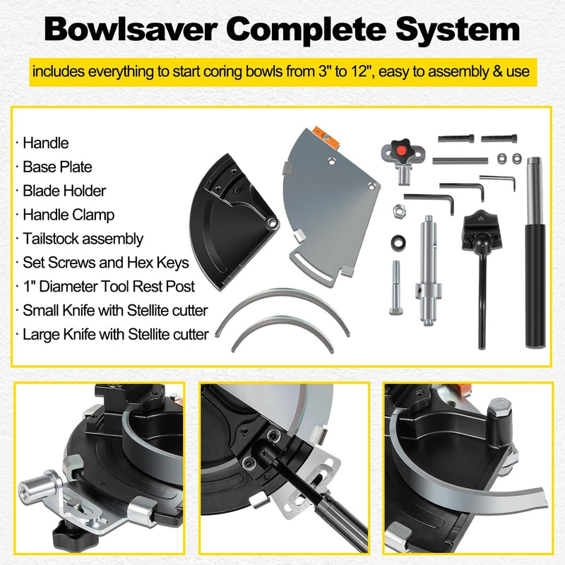 Bowlsaver Bowl Coring System for Woodcut Bowlsaver Complete System