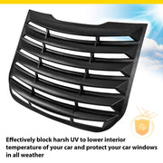 DURAFORCE Rear Window Louver Sun Shade Cover for Ford Fusion 2013-2020 Matte Black Tape