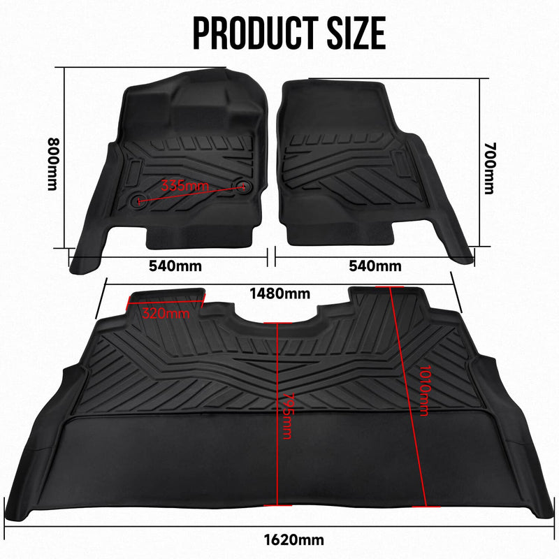 Heavy Duty Floor Mats Liners TPE Rubber for Ford F150 Super Crew Cab 2015-2025