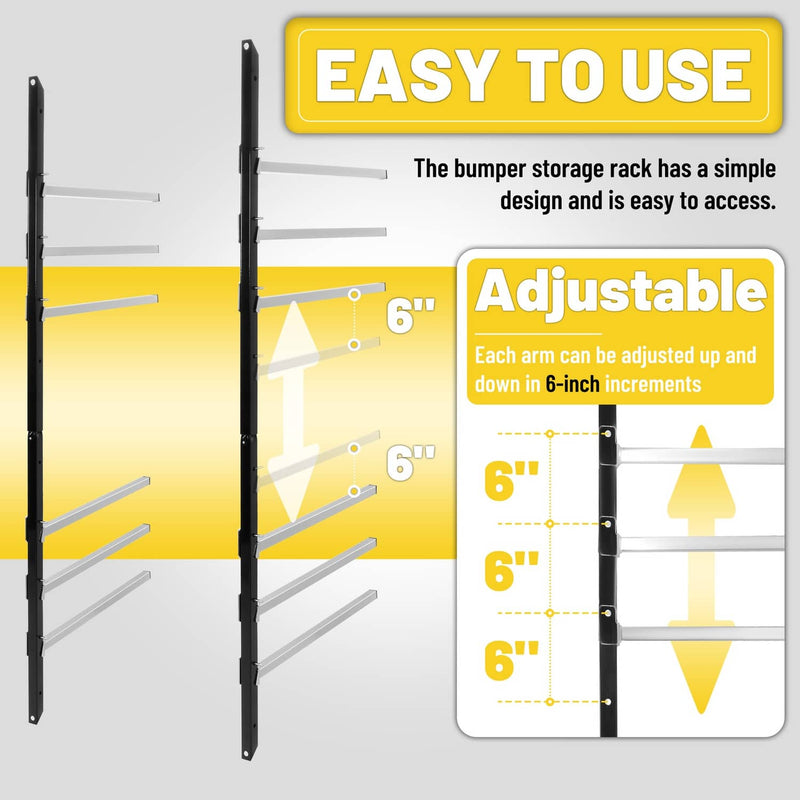 DURAFORCE Wall Mounting Bumper Paint Rack Auto Body With 6 Removable Arms