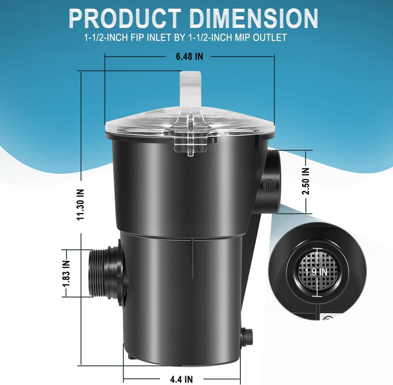 PowerFlo LX Pump Strainer Housing With Lip Basket O-Ring for Hayward