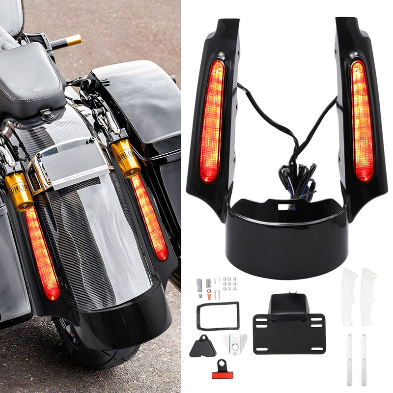 Rear Fender with Fascia LED Tail Light for Harley Touring Electra Street Road Gl