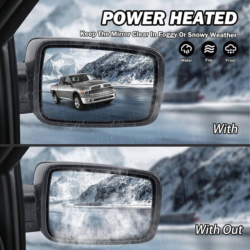 Right Passenger Fold Heated LED Signal Mirror for Ram 1500 Power