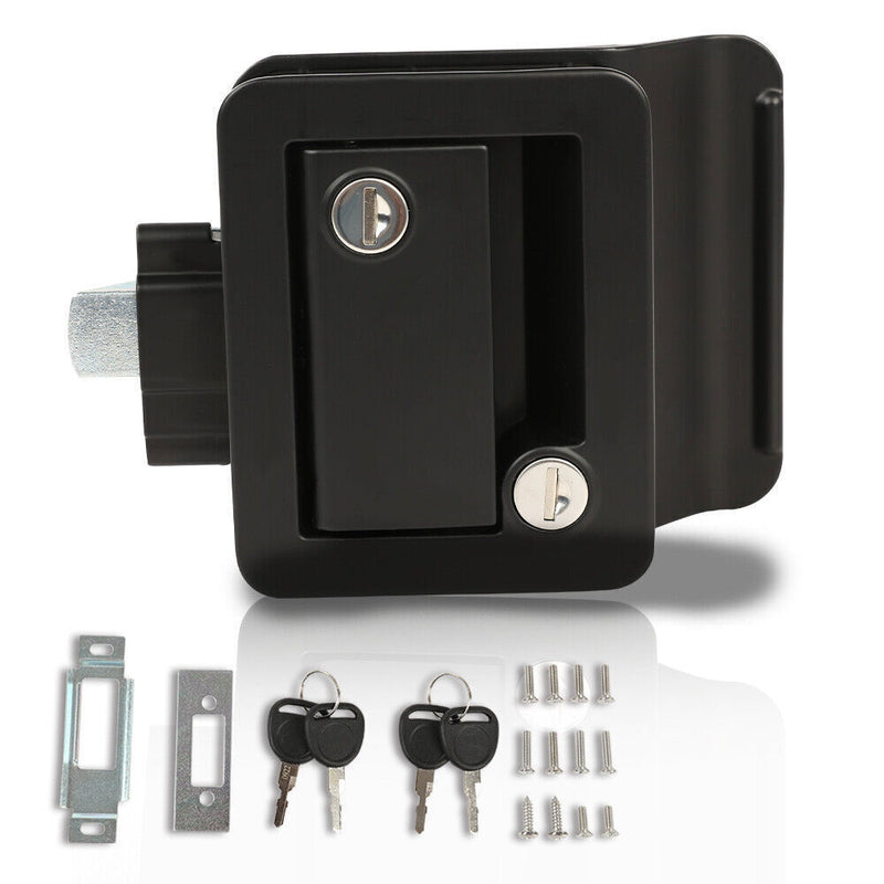 2Pcs Black RV Paddle Entry Door Lock Latch Handle Knob Deadbolt Camper Trailer