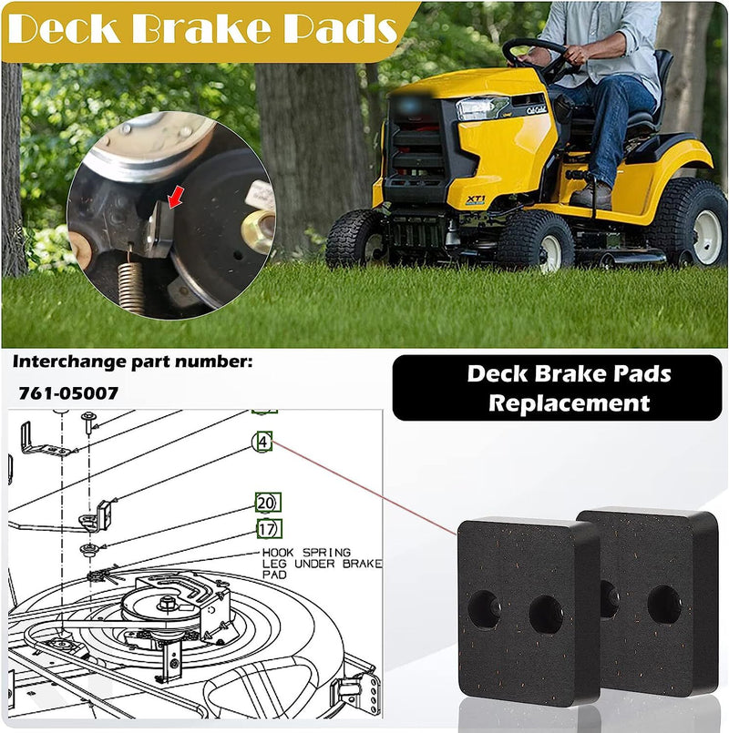 761-05007 Deck Brake Pad for Cub Cadet XT1-LT42 XT1-LT42 C XT1-LT46 XT2-LX42