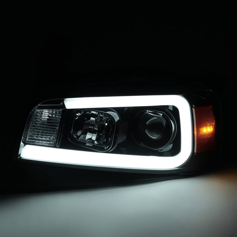 DURAFORCE DOT LED Tube Projector Headlights for Dodge Charger 2006-2010 Black