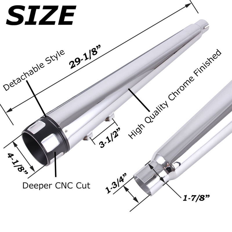 4" Slip On Mufflers for Harley Touring Road Street Glide 1995-16 Exhaust Pipes