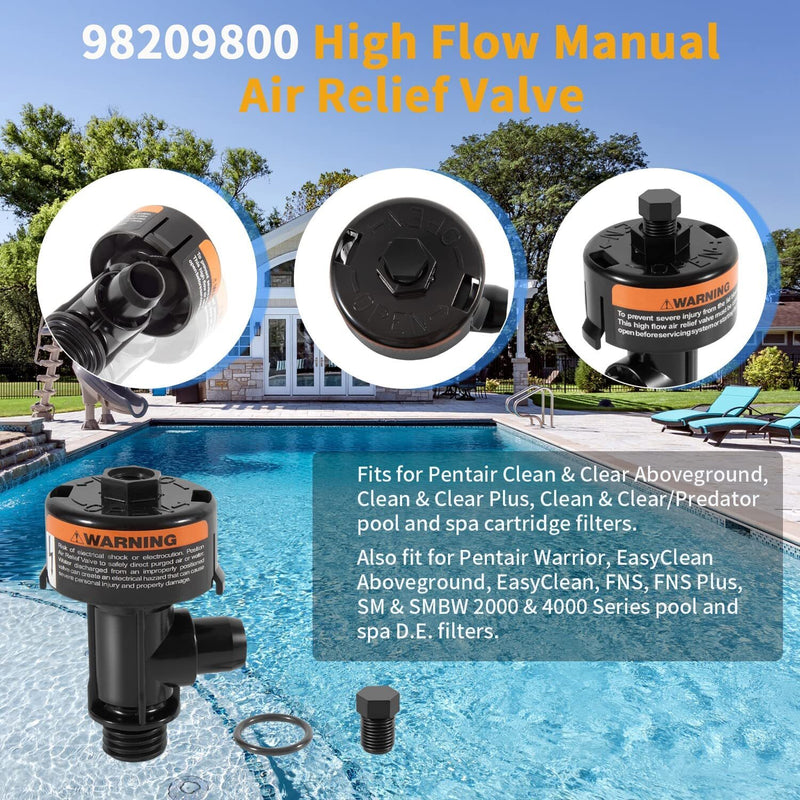 98209800 98209803 High Flow Manual Air Relief Valve Replacement for Pentair