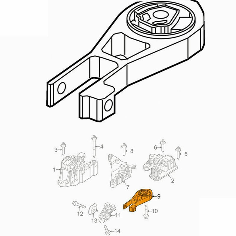 For 2015-2018 Jeep Renegade Fiat 500X 2.4L Rear Engine Mount 68258599AA