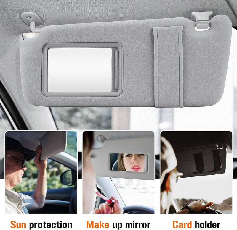 Sun Visor Pair Gray with Sunroof for Toyota Venza 2009-2016 74320-0T022-B1