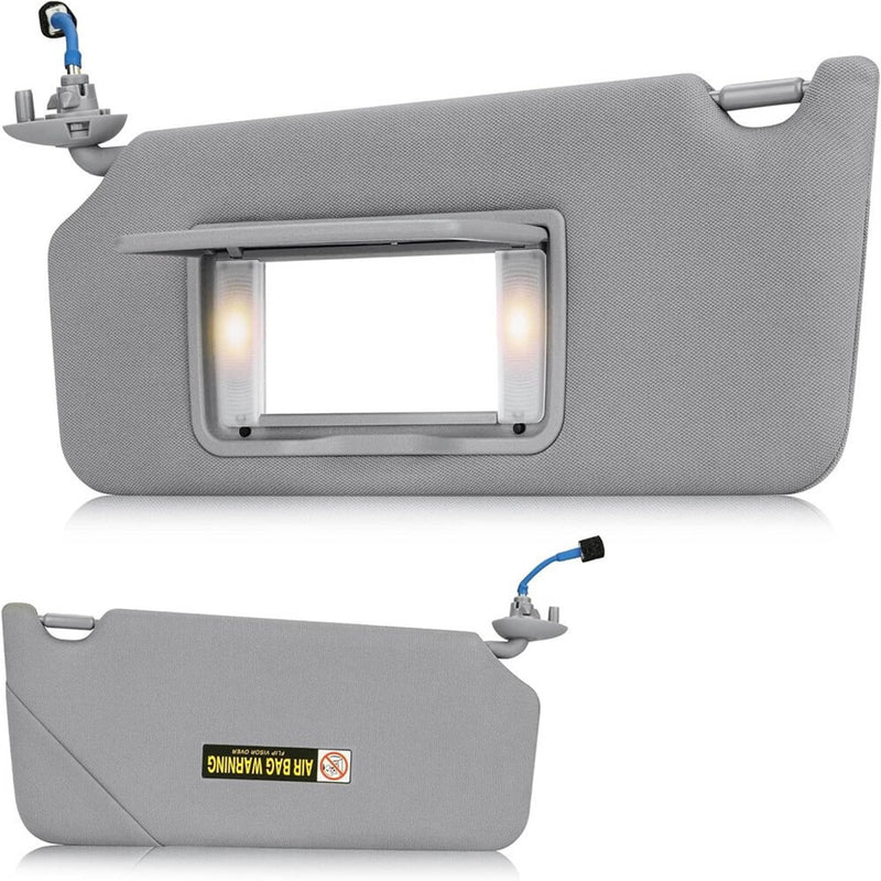 83280-TA5-A51ZA Pair Gray Sun Visor w/ Light Mirror for Honda Accord 2008-2017