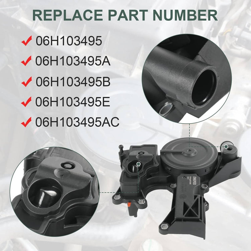 06H-103-495AH Oil Separator PCV Valve for Audi Q3 Q5 VW Tiguan 2.0L