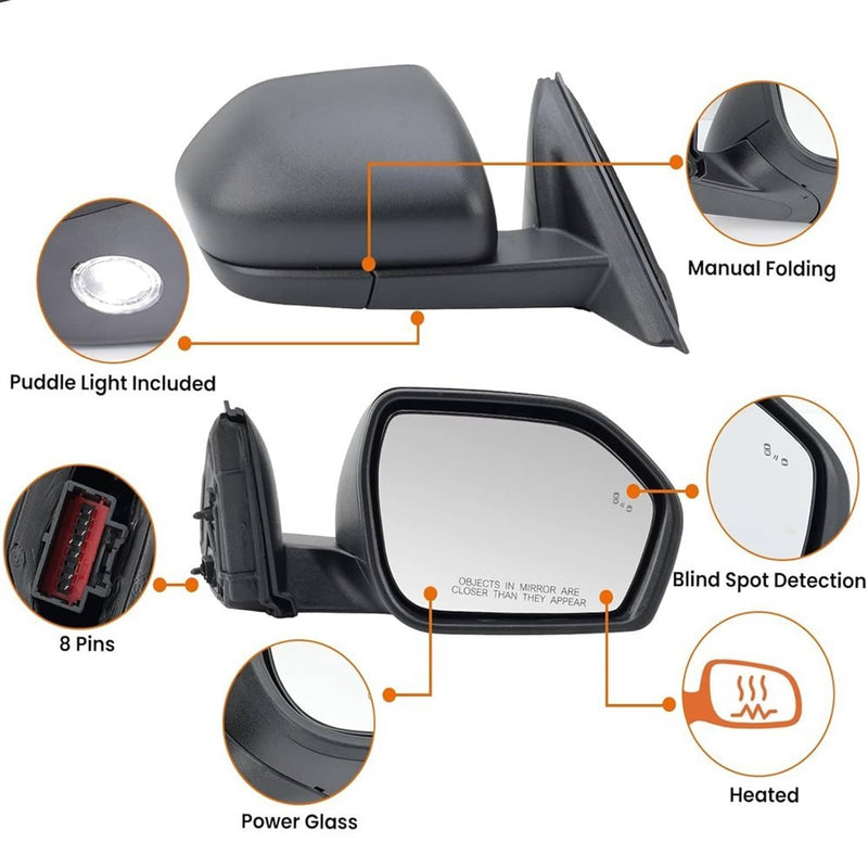 Passenger Side Mirror for Ford Explorer 2020-2023 Manual Folding Power Heated