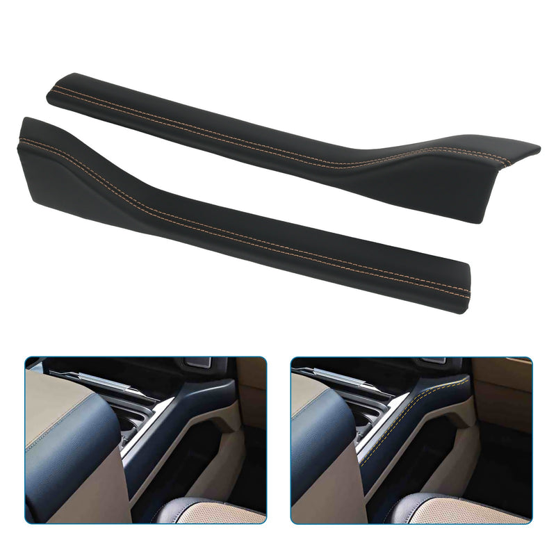 Center Console Padded Black Leather Trim for 2023-2024 Ford Super Duty Limited