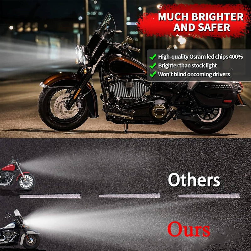 7 Inch 140W LED Headlight Hi/Lo and 4.5 Inch 80W Fog Light for Harley Davidson