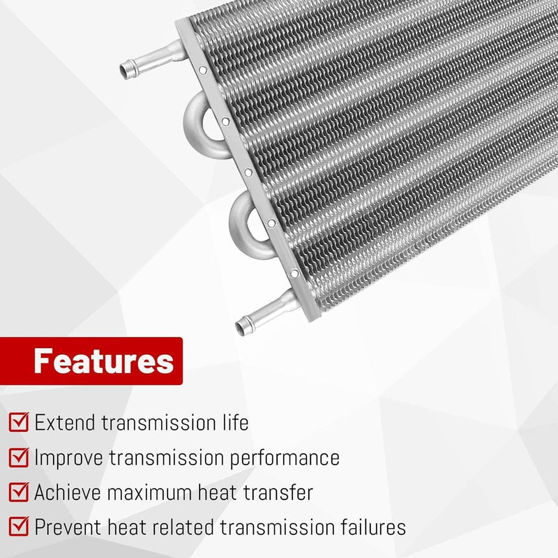 Universal 6 Row Aluminum Remote Transmission Oil Cooler Radiator Converter Kit