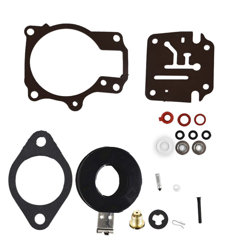 Carburetor Rebuild Repair Kit With Float for Johnson/Evinrude 18 20 25 HP 3Pcs